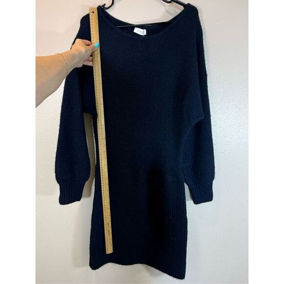 NWT Meshki Wool Blend Drop Shoulder Scoop Neck Sweater Mini Dress Women’s Medium - Picture 9 of 12